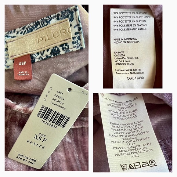 Anthropologie Velveteen Mock Neck Top XSP - Picture 10 of 10